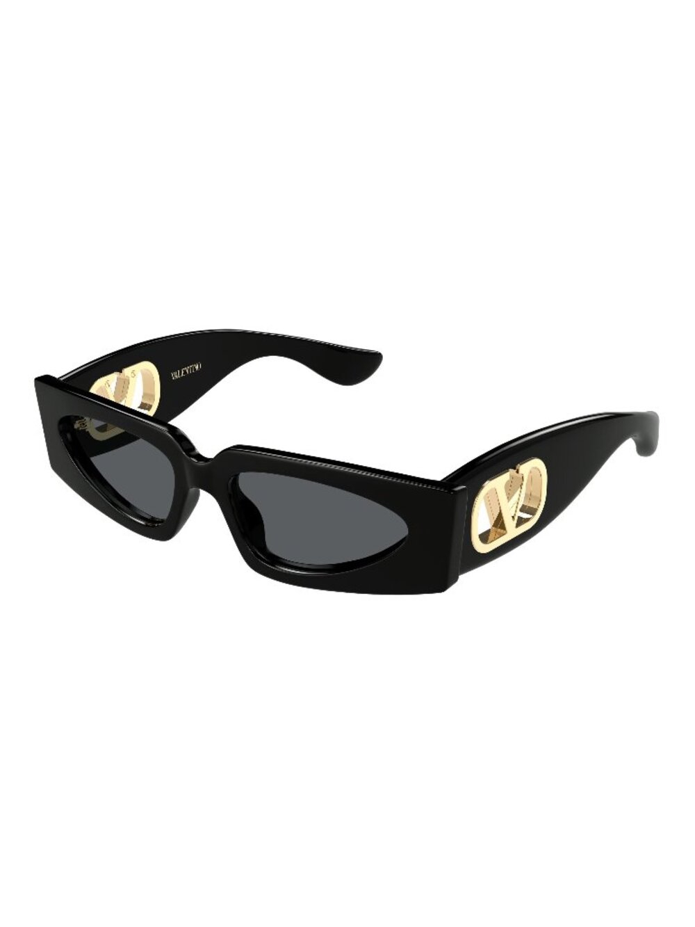 New Valentino Women's Sunglasses Black Grey Lens Acetate Frame VG0001S 001 53